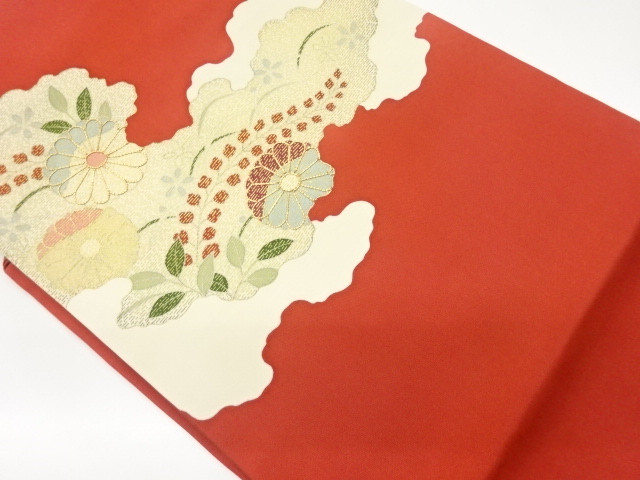 JAPANESE NAGOYA OBI / SHIOZE / KINSAI / EMBROIDERY / ABSTRACT CLOUD